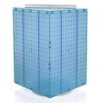 Azar Displays 701414-BLU Pegboard 4-Sided Revolving Counter Display, Blue Translucent Color