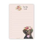 Curled Up Chocolate Labrador To Do List Notepad – A6 50 Tear Off Pages - Chocolate Labrador Gifts – Notes Organiser – Dog Lover Memo Desk Pad - Stocking Filler