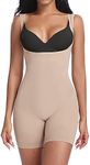 imisic Shapewear Bodysuit for Women Tummy Control Seamless Body Shaper Open Bust Mid Thigh Body Shapewear Nude M/L