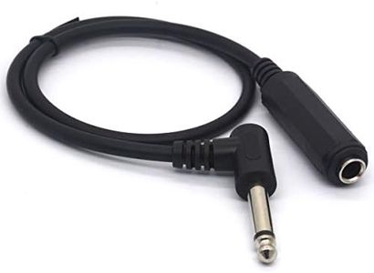 Right Angle 6.35 male to female cable, 1/4 Stereo TS Headphone Extension Cord for Guitar AMP Synths Amplifier Speaker Piano