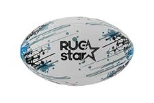 RMAX Synthetic Rubber Top Grade Rugby Ball Size 5 (2 3 4 PLY) (RUGSTAR Blue)