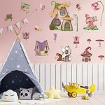 IARTTOP Fairy Wall Stickers Mushroom Fairy Wall Decal Fairy and Flower Wall Sticker for Bedroom Kids Nursery Home Decoration