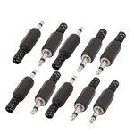 uxcell uxcell10 Pcs Black Plastic Housing 3.5mm Mono Audio Jack Headphone Connector