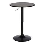 Armen Living Bentley Adjustable Pub Table in Black Brushed Wood and Black Metal Finish