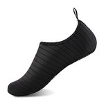 IceUnicorn Water Socks Mens Womens Outdoor Swim Barefoot Skin Shoes for Beach Running Snorkeling Surfing Diving Yoga Exercise, Striped Black, 6.5/7.5 UK