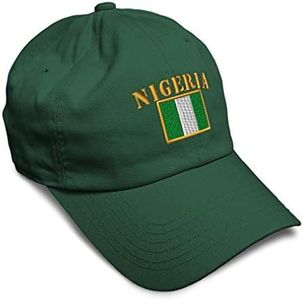 Speedy Pros Soft Baseball Cap Nigeria Flag Embroidery Flags World Cup Soccer Cotton Embroidered Dad Hats for Men & Women, Forest Green Design Only, One Size