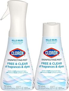 Clorox Free & Clear Disinfecting Mist, Household Essentials, 1 Spray Bottle and 1 Refill, 14 Fl Oz Each