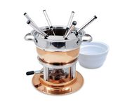 Swissmar F66415 Lausanne Fondue Set 11-Piece, Copper/Stainless Steel, 1.8L, Multi-Purpose Fondue Set for Meat, Cheese and Chocolate, Gift Boxed