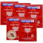 Red Star Premier Rouge Wine Yeast (5 Pack) - Great for Making Wine Cider Mead Kombucha at Home - 5 g Sachets - Saccharomyces cerevisiae - Sold by CAPYBARA Distributors Inc.