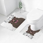 DHAEY Non Slip Kitchen Mats - Runner Carpet Set Of 2 Hipster Cute Brown Bear Deer Horns Graphic Animal Printed Absorbent Long Area Rug - Soft Washable Indoor Floor Mats For House Sink Office