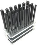 28pc Center Transfer Punches Set Machinists Tool Punch Stand Heat Treated Steel Black Industrial Oxide Finish