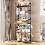 CosyStar 5-Tier Tall Bookcase, Rust