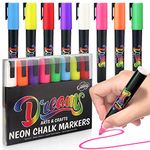 The Glowhouse Premium Chalk Markers Neon Liquid Chalk Pens 6mm Washable Window Markers Set of 8 Pens Reversible Nibs