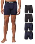 32 DEGREES COOL Mens 4-PACK Quick Dry Performance Boxer Brief With Comfort Elastic Waistband, 2 Black/2 Navy, X-Large