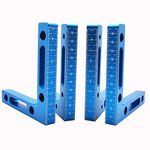 90 Degree Positioning Squares, 4.7" x 4.7" L-Type Corner Clamping Square, Aluminium Alloy Right Angle Clamps Woodworking Carpenter Tool for Clamping to Boxes Picture Frames Shelf Cabinets (4, Blue)
