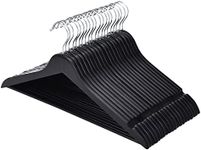 FairyHaus Wooden Hangers 30 Pack, Slim Wood Hangers with 360° Swivel Hook and Notches, Smooth Finish Wooden Coat Hangers with Pants Bar, Lightweight Black Wooden Clothes Hangers for Suits