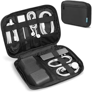 Pavilia Tech Organizer Case - Cable & Charger Storage, Travel Accessories Gift for Men