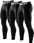 DRSKIN 3 Pack Men’s Compression Pants Tights Leggings Sports Baselayer Running Active Gym Workout Athletic (Classic B01 3P, M)