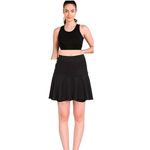 RZLECORT Sports wear swimming Costume swimming dress crop top skirt with attach shorts for women and girls (S, BLACK)