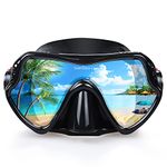 EXP VISION Snorkel Diving Mask, Professional Snorkeling Mask Gear, Ultra Clear Lens With Wide View Tempered Glass Goggles,Anti-leakage Scuba Mask, Silicone Swimming Goggles Mask for Adults,Youth-Black