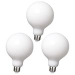 3Pack G30 LED Globe Light Bulbs 2700K Soft Light, 5.5W Decorative Globe Light Bulbs,E26 Base LED Bulbs, CRI>90 Perfect use for Decor, Pendant, Bathroom/Vanity Mirror Makeup, Dimmable,Milky Glass