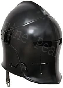 Fine Peak Medieval Barbuta Helmet Knight Templar Crusader Armour Helmet Roman Spartan Black helmet viking helmet knight helmet spartan helmet medieval armor cosplay helmet medieval helmet crusader costume roman helmet WWI & WWII helmet adult hat helmets for adults midevil armor