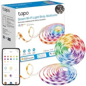 TP-Link Tapo Smart LED Light Strip, 2x5m, Wi-Fi App Control RGBW Multicolour LED Strip, PU Coating, Compatible with Alexa & Apple HomeKit, Suitable for TV Kitchen DIY Decoration (Tapo L930-10)