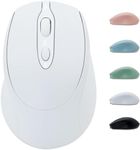 Bluetooth Mouse,Rechargeable Wireless Mouse for Laptop/iPad/MacBook Pro/Air, Silent Mouse Portable Slim for Surface Pro/PC/Lenovo/Samsung Tablet (White)