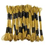 Embroiderymaterial Polyester Metallic Embroidery Cross Stitch Floss Threads In Gold Color, 25 Skeins