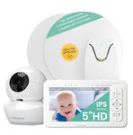 Babysense True Sleep HD Video Baby Monitor with Camera and Audio & Baby Sleep Breathing Movement Monitor, No WiFi, Non Wearable, Non Contact Monitor with 2 Under-Mattress Sensors, Full Crib Coverage