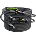 AA AUDIO ACCESSORY XLR Cables 15ft 2 Pack, Gold-Plated Rean Connectors from Neutrik, Kevlar-Reinforced Nylon Braided Microphone Cable, Mic Cable, Durable Shielded and Balanced XLR Male to Female Cable