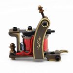 Professional Tattoo Coil Machine Gun CNC Carved Brass 10 Wrap Coils Handmade Tattoo Liner Machines Excellent Supply for Professional Tattooist Artists