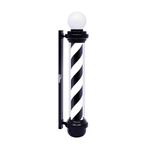 WDZD 37'' Barber Pole Light, Black White Rotating Hair Salon Open Sign, Wall Mount, Save Energy