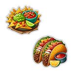 magneverse Mexican Loaded Nachos & Tacos Fridge Magnet Set, Premium Acrylic Fridge Magnets for Kitchen & Home Decor (Set of 2 Magnets)