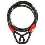 EVEREST FITNESS Heavy Duty Bike Lock with Cable for Security - 2m - Universal Anti Theft Steel Bicycle Loop Cable for Protection