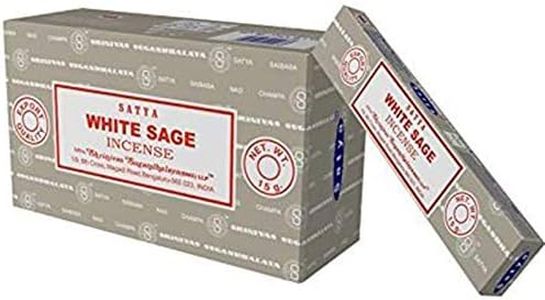 Satya Nag Champa White Sage Incense sticks-12packs x 15grams by Satya