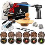 Cocktail Smoker Kit for Bourbon Whiskey Gifts for Men Drink Smoker Infuser Old Fashioned Smoker Kit with Torch Bongos Smoking Smoked Fashion Top Whiskey Making Accessories Infuse Cocktail Wine Meat