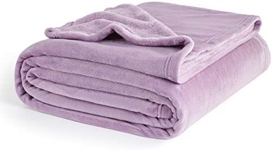 Bedsure Fleece Blanket King Size for Bed - Soft Cosy Fluffy Throw Blankets, Warm Large Throws for Audlts, Light Purple, 270x230 cm