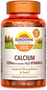 Sundown Naturals Calcium 1200 Plus Vitamin D3 1000 IU, 60 Liquid Filled Softgels