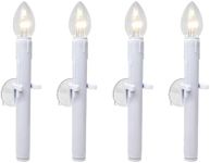 612 Vermont Ultra-Bright Battery Operated LED Window Candles with Timer and Suction Cups, Plastic Shatterproof Bulbs (VT-9134-R4-W, Pack of 4)