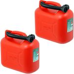 SPARES2GO Fuel Can Petrol Diesel Jerry Canister with Flexible Spout (10L, Pack of 2)