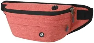 WATERFLY Fanny Pack for Men Women Water Resistant Large Hiking Waist Bag Pack for Running Walking Traveling (Red)