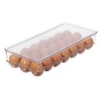 Oggi Stackable Covered Egg Holder - Kitchen Organization, Fridge Organizer, Food Storage, Clear Stackable Storage Bins, 21 Egg Tray (5159)