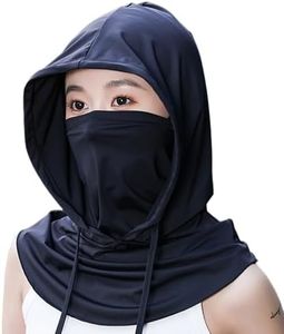 HOIROJEK Cooling Balaclava Sun Mask for Men Women Hood Full Face Mask Neck Gaiter Sun Protection Shiesty Face Cover for Motorcycle Cycling Black