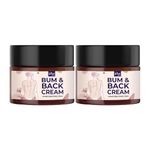 The Good Feel Bum & Back Cream for Women Pack of 2, For Body Acne & Dark Spots, Tightening Skin & De-Tan for Dark Patches, Acne Marks & Acne Prone, Helps Break Down Cellulite & Improve Skin Texture, 100gm