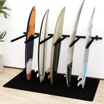 Neorexon Surfboard Rack Vertical 6 Arms, Surfboard Rack for Wall with Rubber Mat, Vertical Paddle Board Storage Holds 6 Boards Storage Mount System at Home and Garage