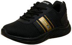 Bourge Men's Loire-343 Black and Golden Running Shoes-9 UK (43 EU) (10 US) (Loire-343-09)