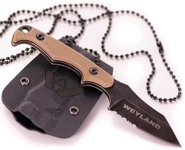 WEYLAND Neck Knife With Kydex Sheath - Small EDC Fixed Blade Tactical Utility Knife with Holster, Mini Full Tang Steel Knife for Camping Hiking Hunting Work Survival Boy Scout Every Day Carry