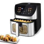 KENT Digital Air Fryer 8.5L | 1700W | Bake, Grill & Roast | Up to 80% Less Oil Usage | 12 Preset Menu | Digital Display & Touch Control Panel | Glass Window with in built Light | Auto Cut-Off | Black