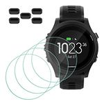 Moptrek Protector for Garmin Forerunner 935 Smartwatch [4 Pcs] + Anti-dust Plugs 5Pcs, Tempered Glass 9H Hardness Anti-Scratch Sensitive Touch Bubble Free Film Ultra-Thin Protective Cover